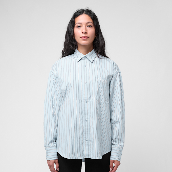 Carhartt WIP W' L/S Grimsby Shirt grimsby stripe, blue fog blue 88923 2