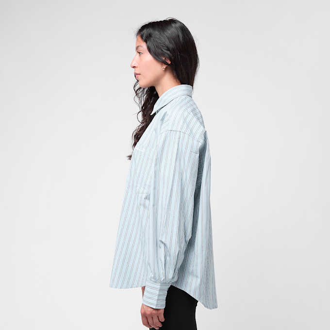 Carhartt WIP W' L/S Grimsby Shirt grimsby stripe, blue fog blue 88923 3
