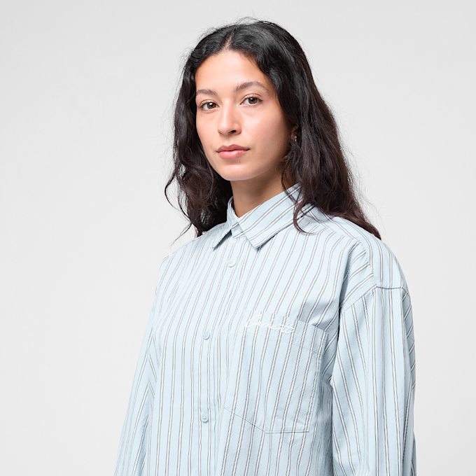 Carhartt WIP W' L/S Grimsby Shirt grimsby stripe, blue fog blue 88923 5