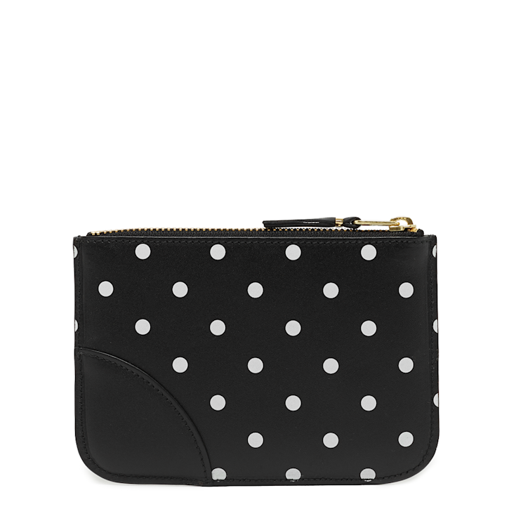 Buy Comme des Garcons Wallet Dots Printed Leather Line in black