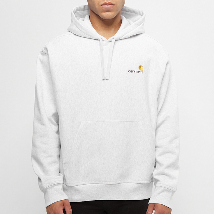 Buy Carhartt WIP Hooded American Script Sweatshirt in grau