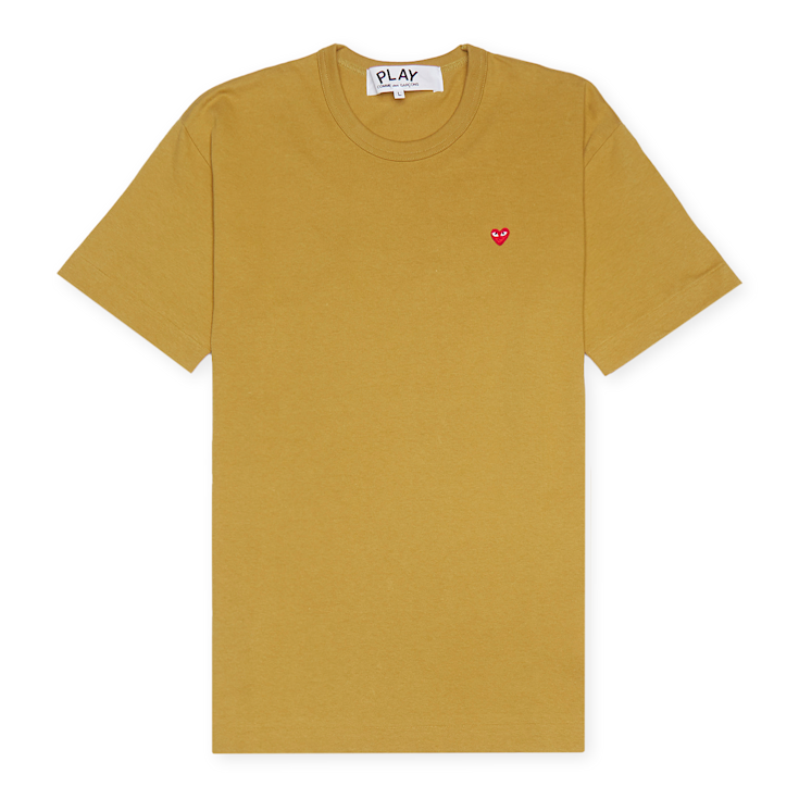 Buy Comme des Garcons Play Red Heart T-Shirt in yellow