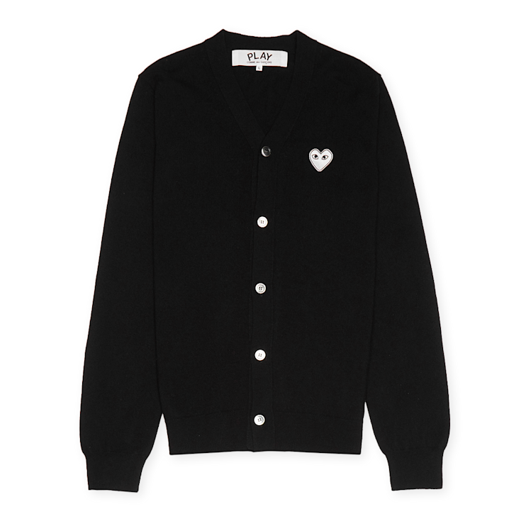トップス PLAY COMMEdesGARCONS KNIT CARDIGAN Comme Des Garçons Play Double heart-patch Knit Cardigan