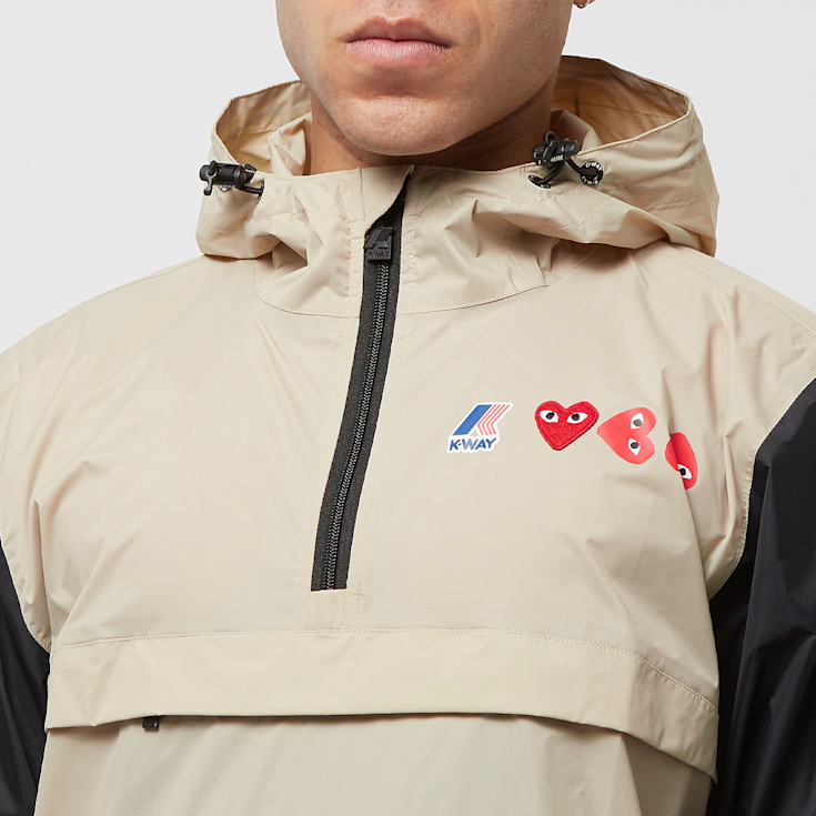 Buy Comme des Garcons Play K-Way Half Zip Jacket in beige