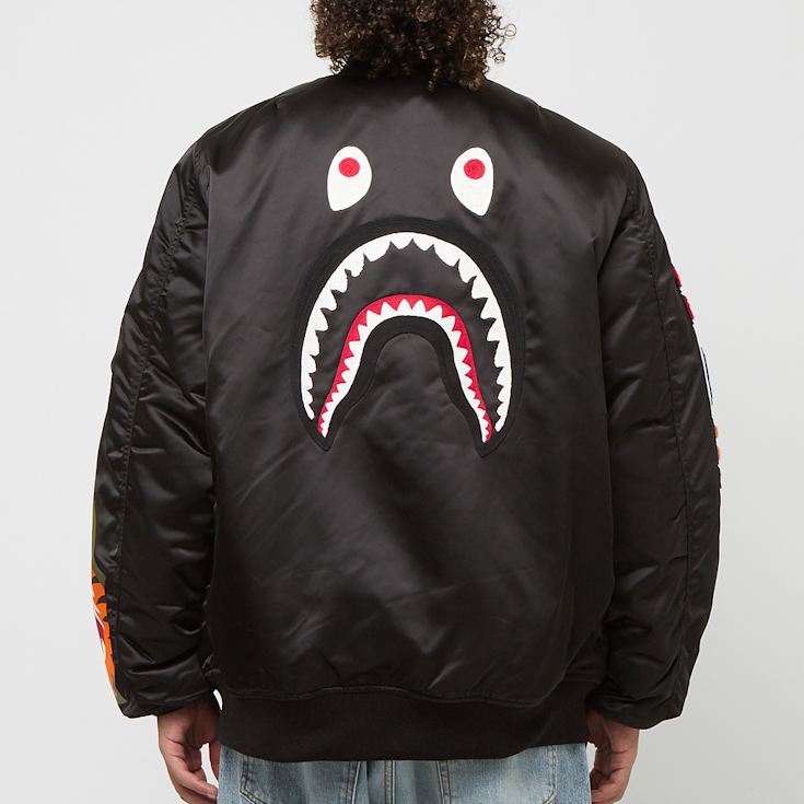 Buy A Bathing Ape Shark MA-1 in black | 001HJK301001MBLK at