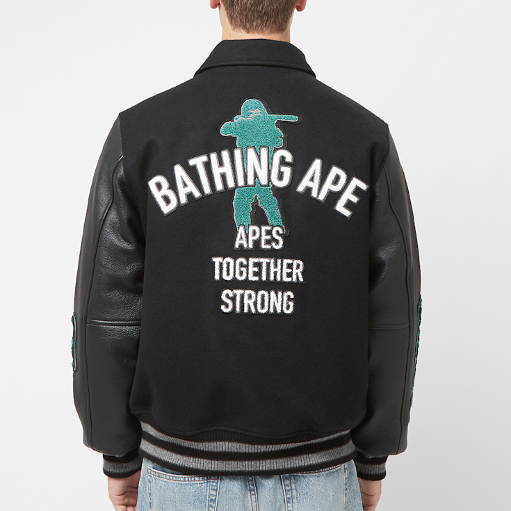 Buy A Bathing Ape Varsity Jacket in black | 001HJK301002MBLK