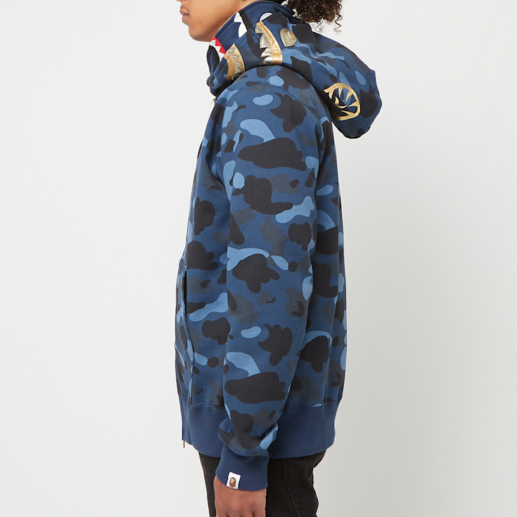 Buy A Bathing Ape Color Camo Double Shark Full Zip Hoodie in blauw