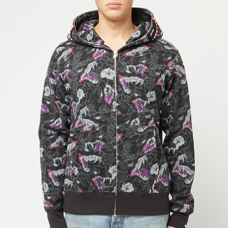 トップス APE JAPANESE TATTOO CAMO SHARK FZ HOODIE Buy A Bathing Ape Japanese Tattoo Camo Shark Fz Hoodie M in
