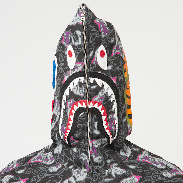 トップス APE JAPANESE TATTOO CAMO SHARK FZ HOODIE Buy A Bathing Ape Japanese Tattoo Camo Shark Fz Hoodie M in