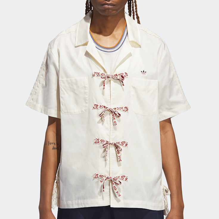 新品2XL ADIDAS X CLOT ボウリングシャツ ホワイトJP1599 Buy adidas Originals x Clot Bowling Shirt in beige | JP1599