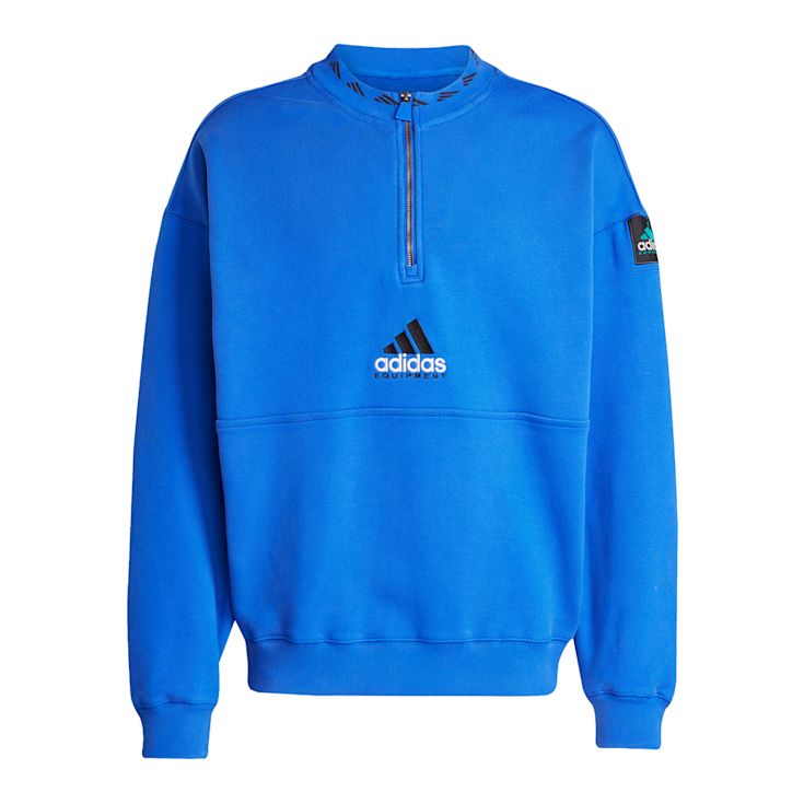 Buy adidas Originals EQT Fleece Halfzip Sweatshirt in blue
