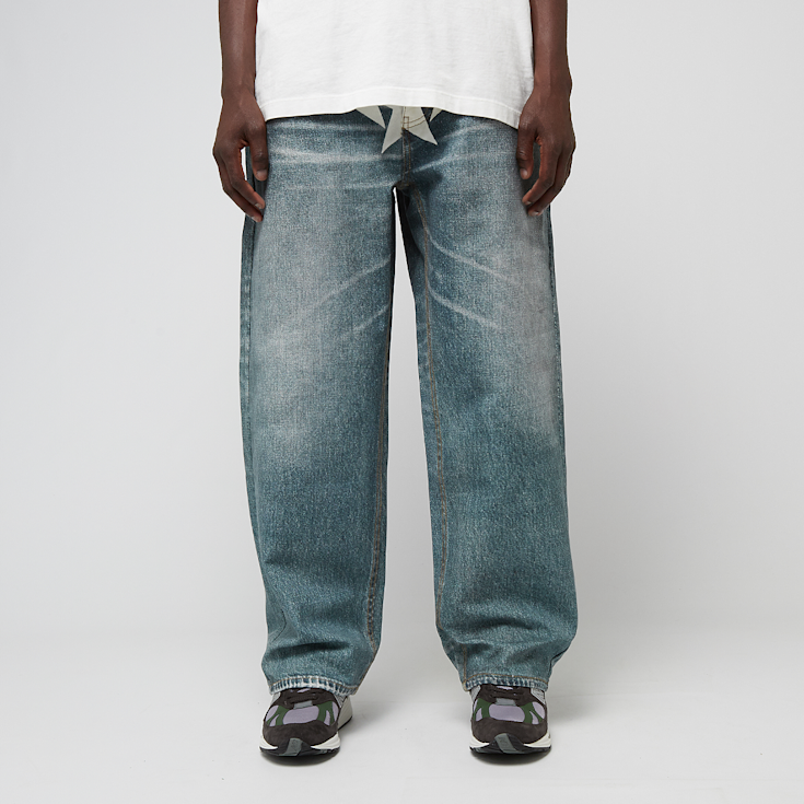 Buy A Bathing Ape Fake Print Sta Loose Fit Denim Pants in blue