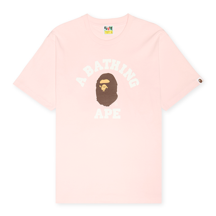 A BATHING APE COLLEGE TEE ピンク XS A Bathing Ape College Overdye Tee in Pink – Oneness Boutique
