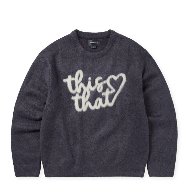 Heart Logo Knit Sweater purple
