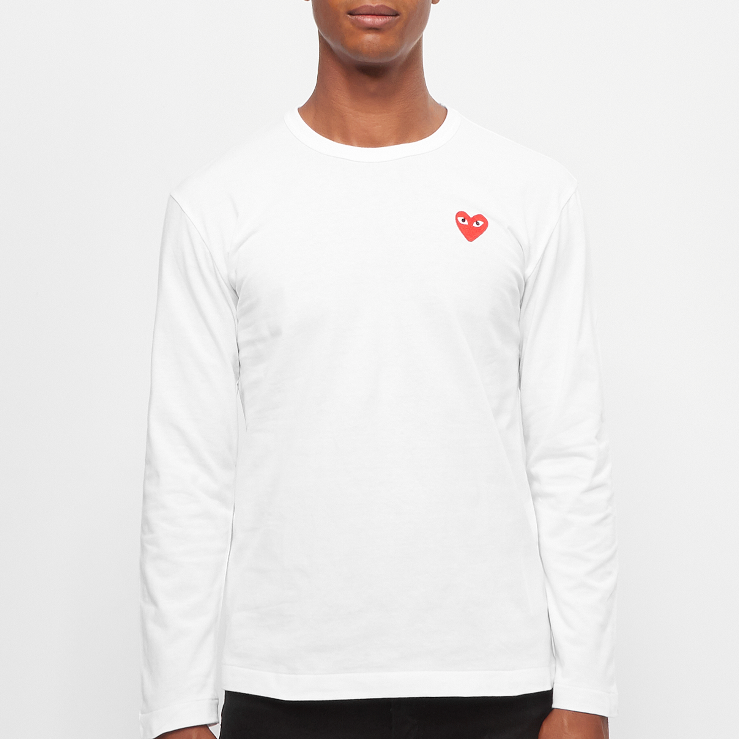 Buy Comme des Garcons Play Red Heart Longsleeve in weiß | AZ