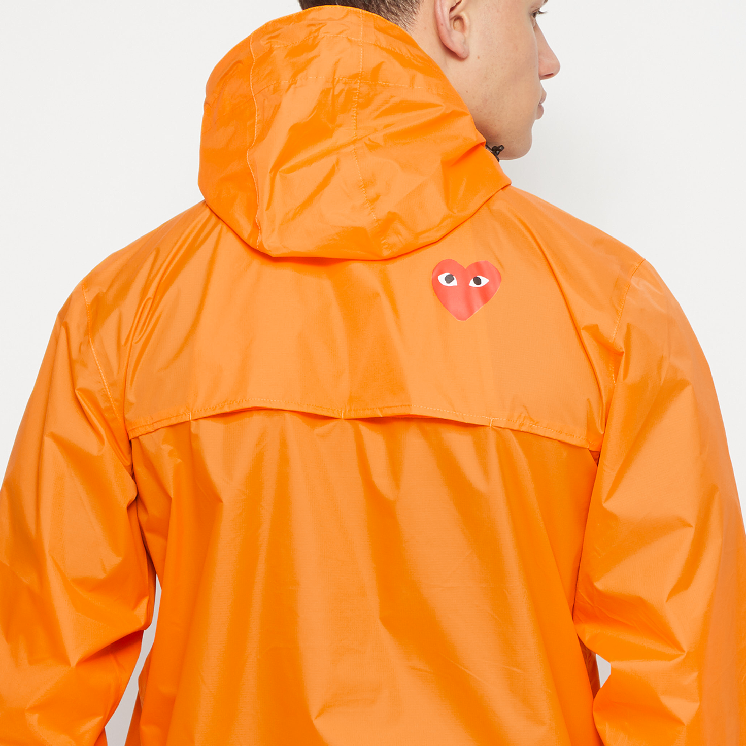 Buy Comme des Garcons Play K-Way Hoodie Half Zip in orange