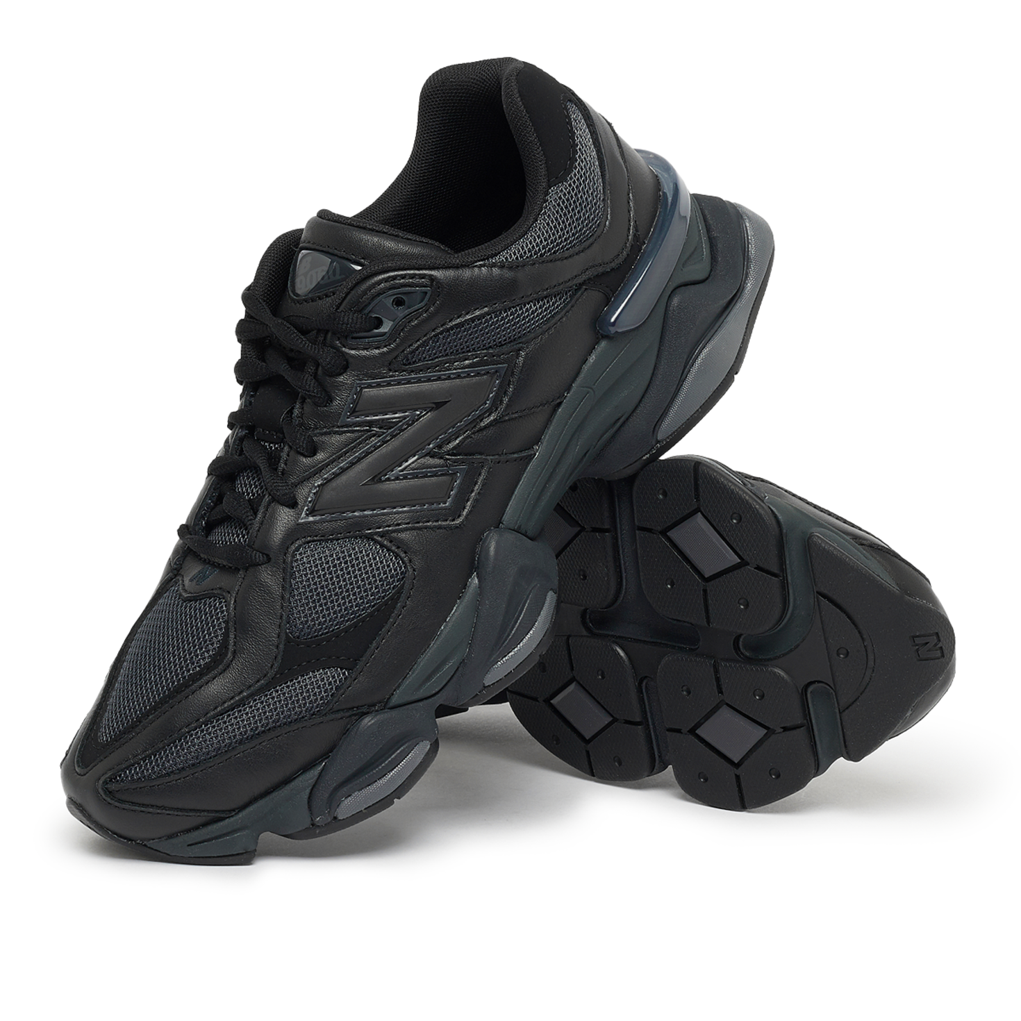 New Balance U9060NRI BLACK 25.0㎝ New Balance 9060 Triple Black Leather Men's - U9060NRI - US