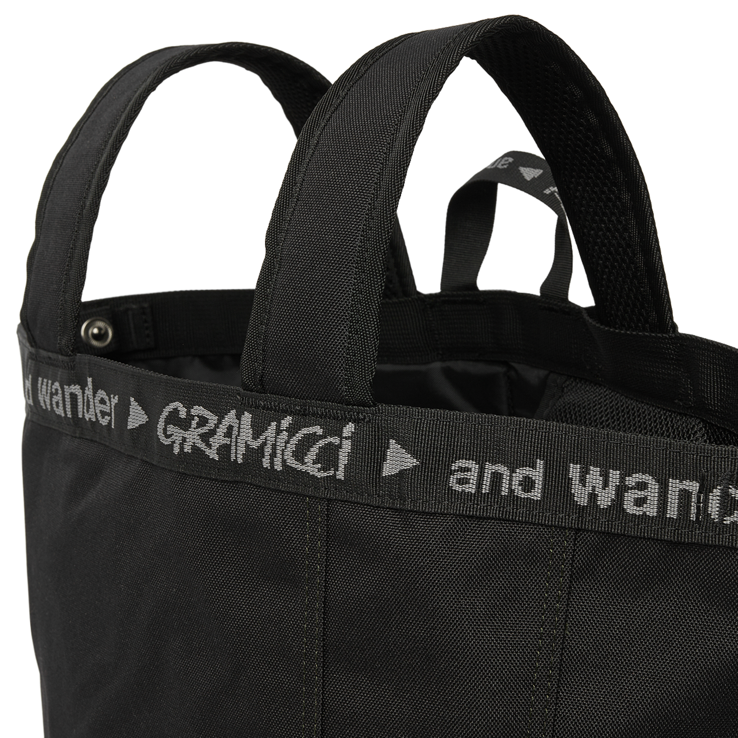 Buy Gramicci x And Wander Multi Patchwork 2Way Pack in zwart