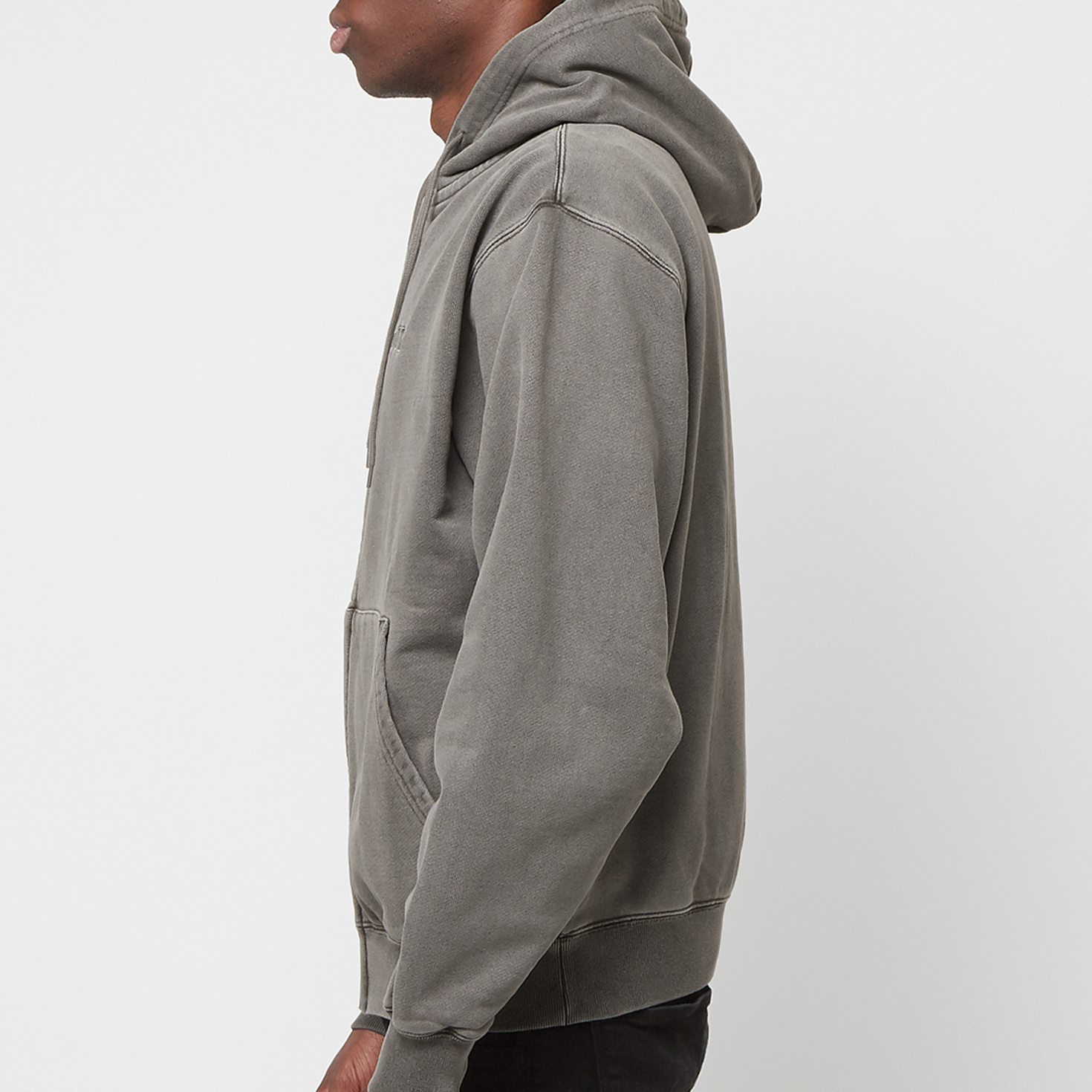 Buy BoTT Pigment Dyed Zip Hoodie in grey