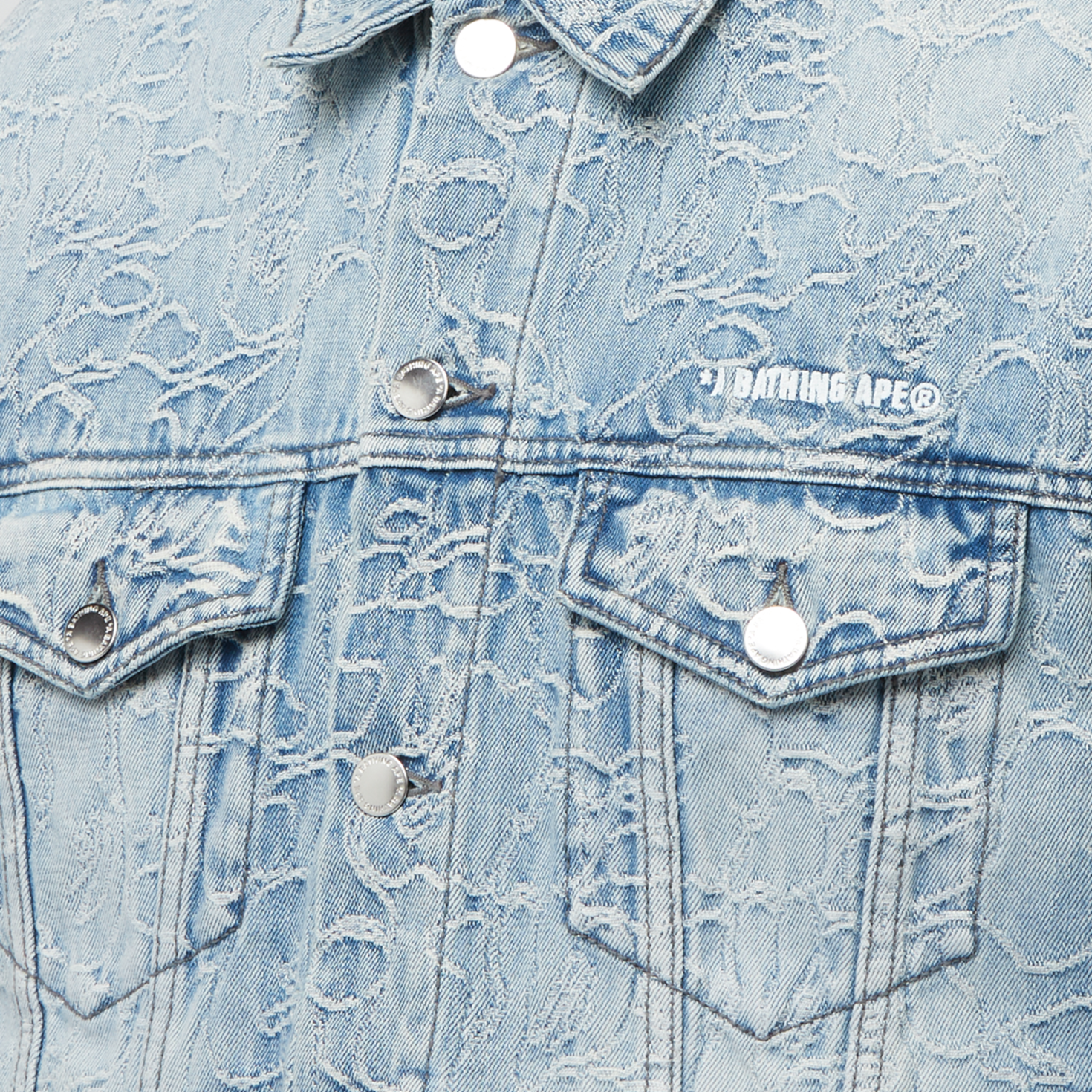 Buy A Bathing Ape Line Camo Jacquard 13Oz Denim Jacket in