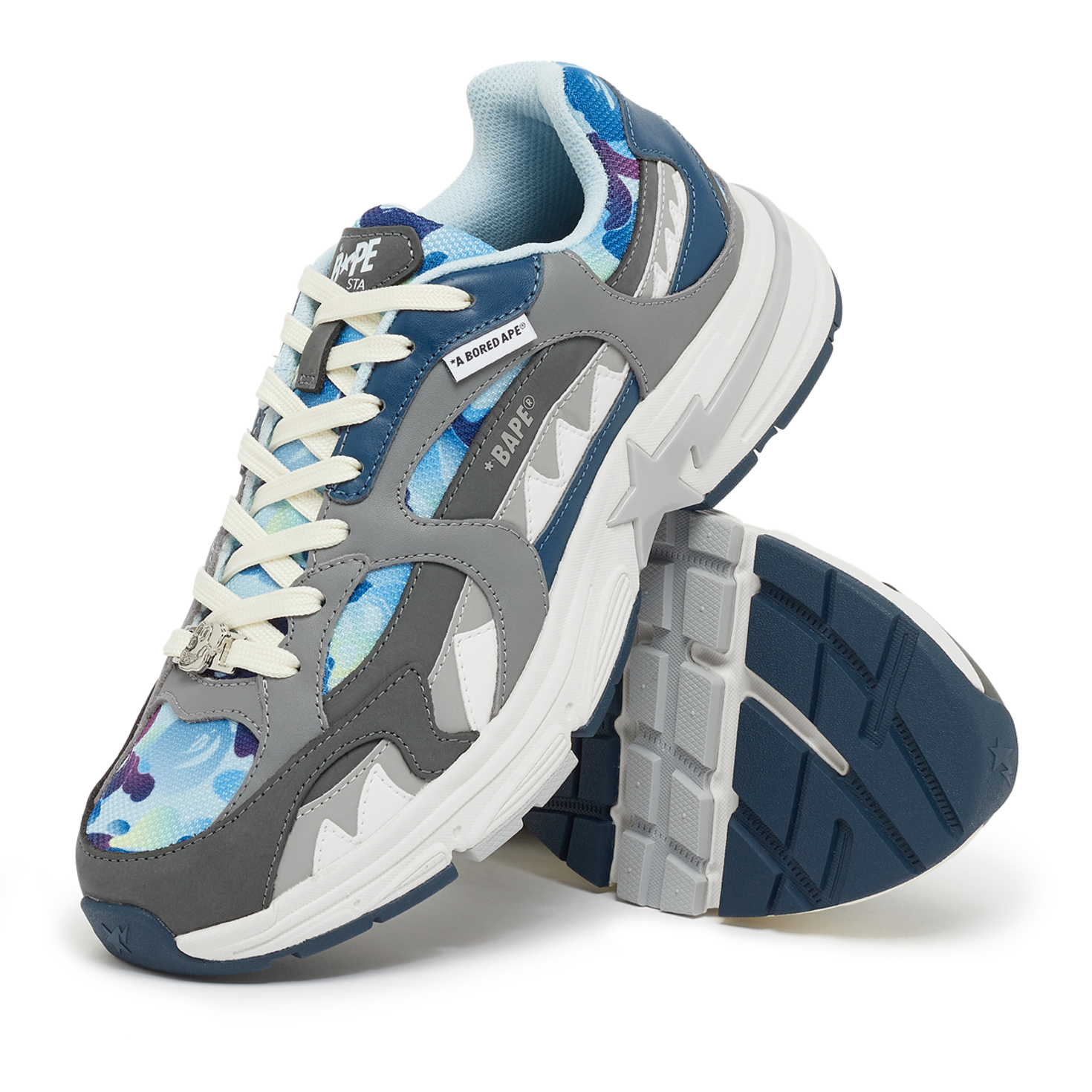 Buy A Bathing Ape x BAYC Shark Sta M2 in blue | 001FWK731913CBLU