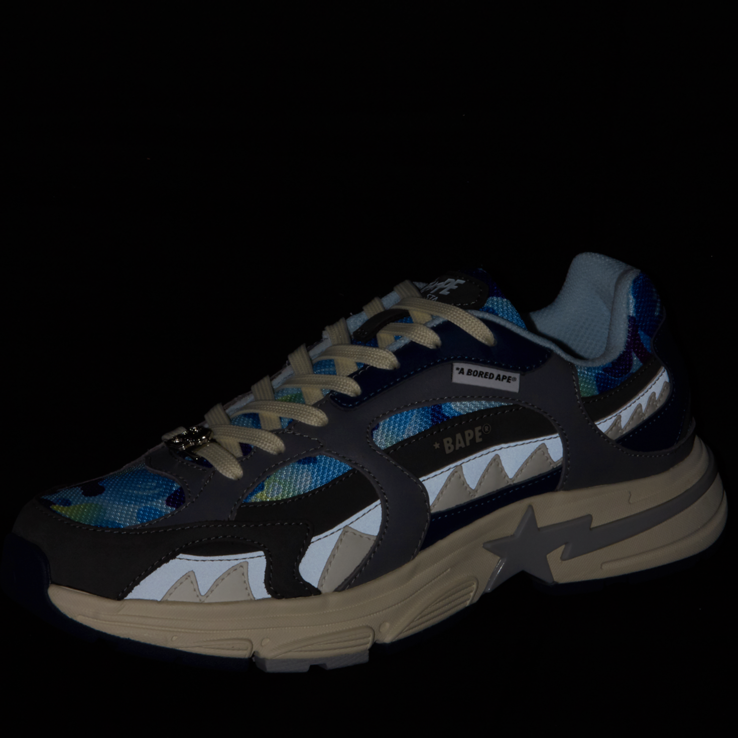 Buy A Bathing Ape x BAYC Shark Sta M2 in blue | 001FWK731913CBLU