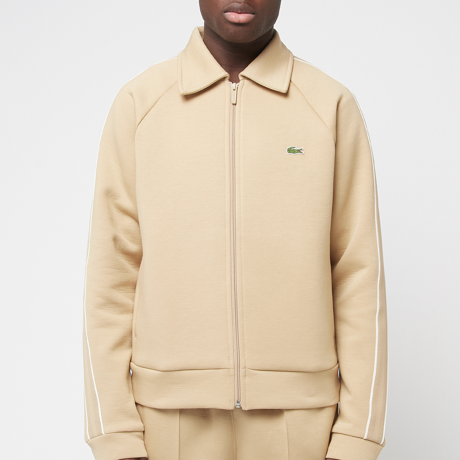 ■LACOSTE■ Men's MIF badge track jacket beige SH0029-55G02S □LACOSTE□ Men's MIF badge track jacket beige SH0029-55G02S