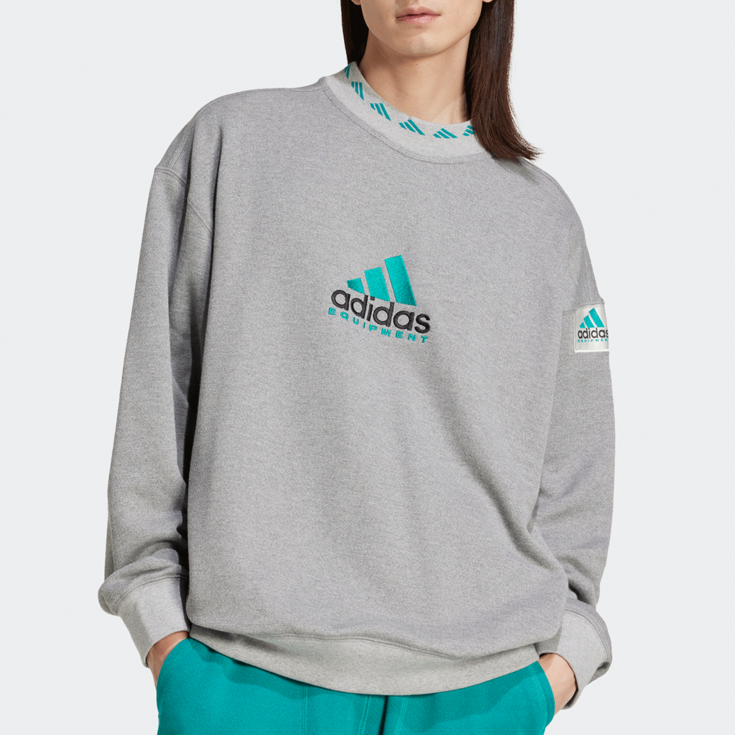 adidas EQT CREW RIGHT GRAY HEATHER スウェット adidas EQT CREW RIGHT GRAY HEATHER スウェット - トップス