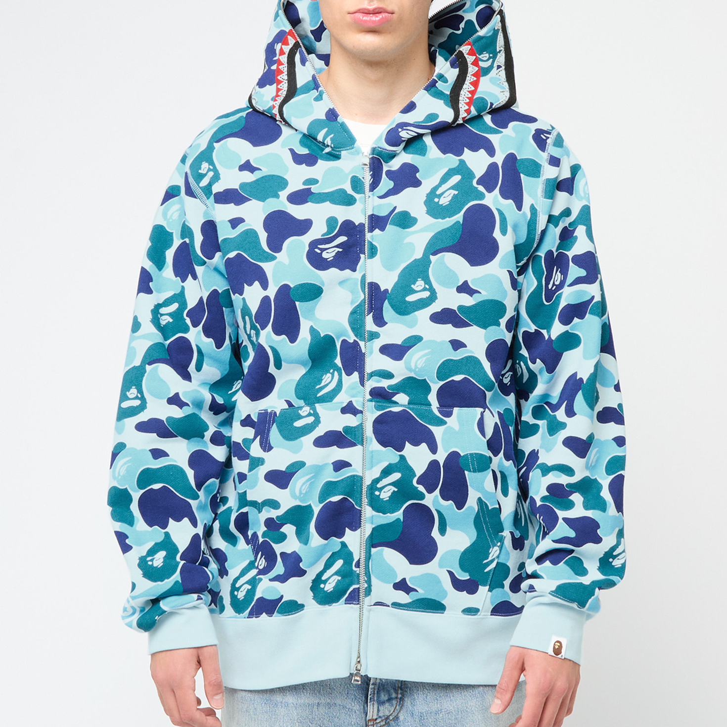 トップス A BATHING APE ABC CAMO CRYSTALSTONESHARK BAPE Blue ABC Camo Crystal Stone Shark Hoodie A Bathing Ape