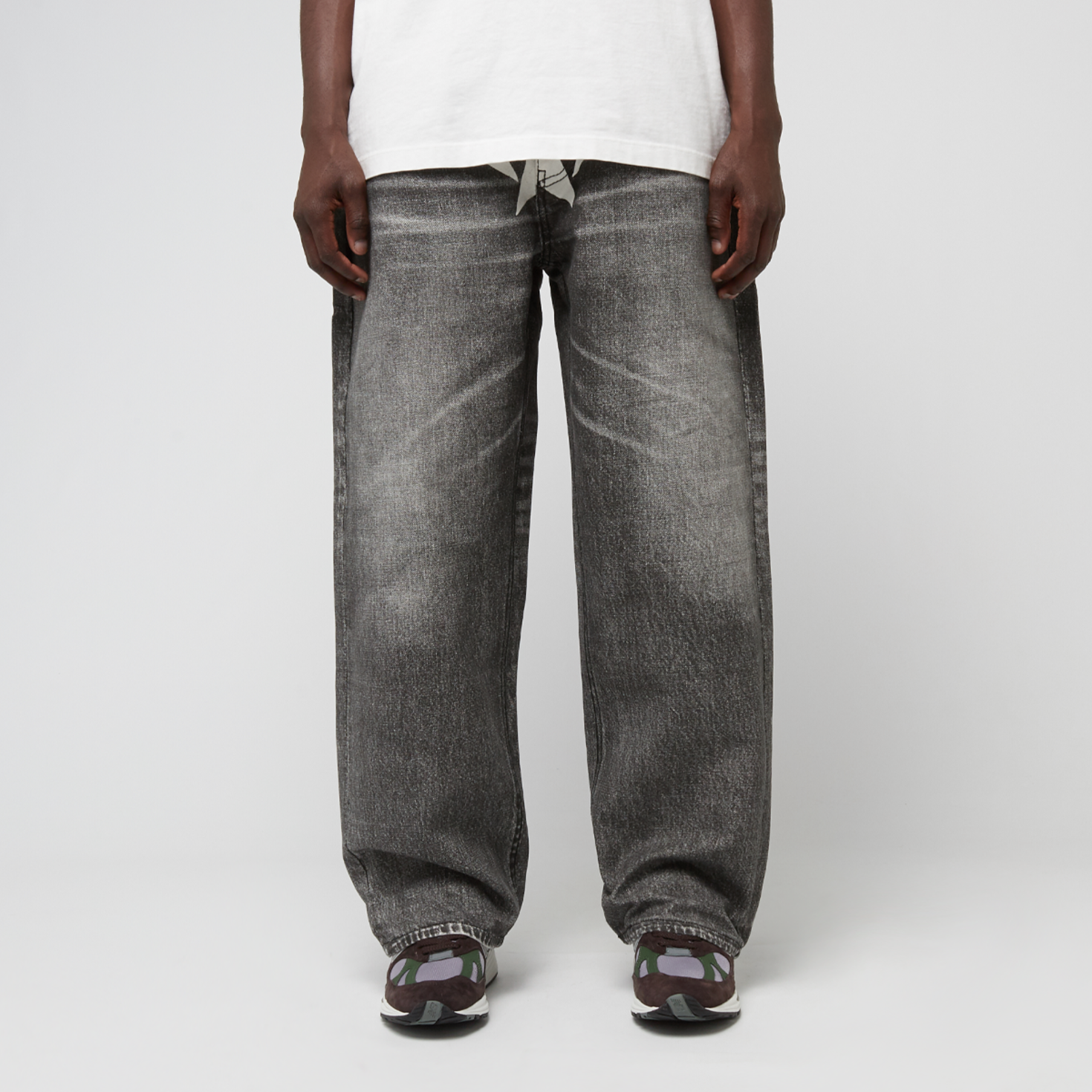 Buy A Bathing Ape Fake Print Sta Loose Fit Denim Pants in