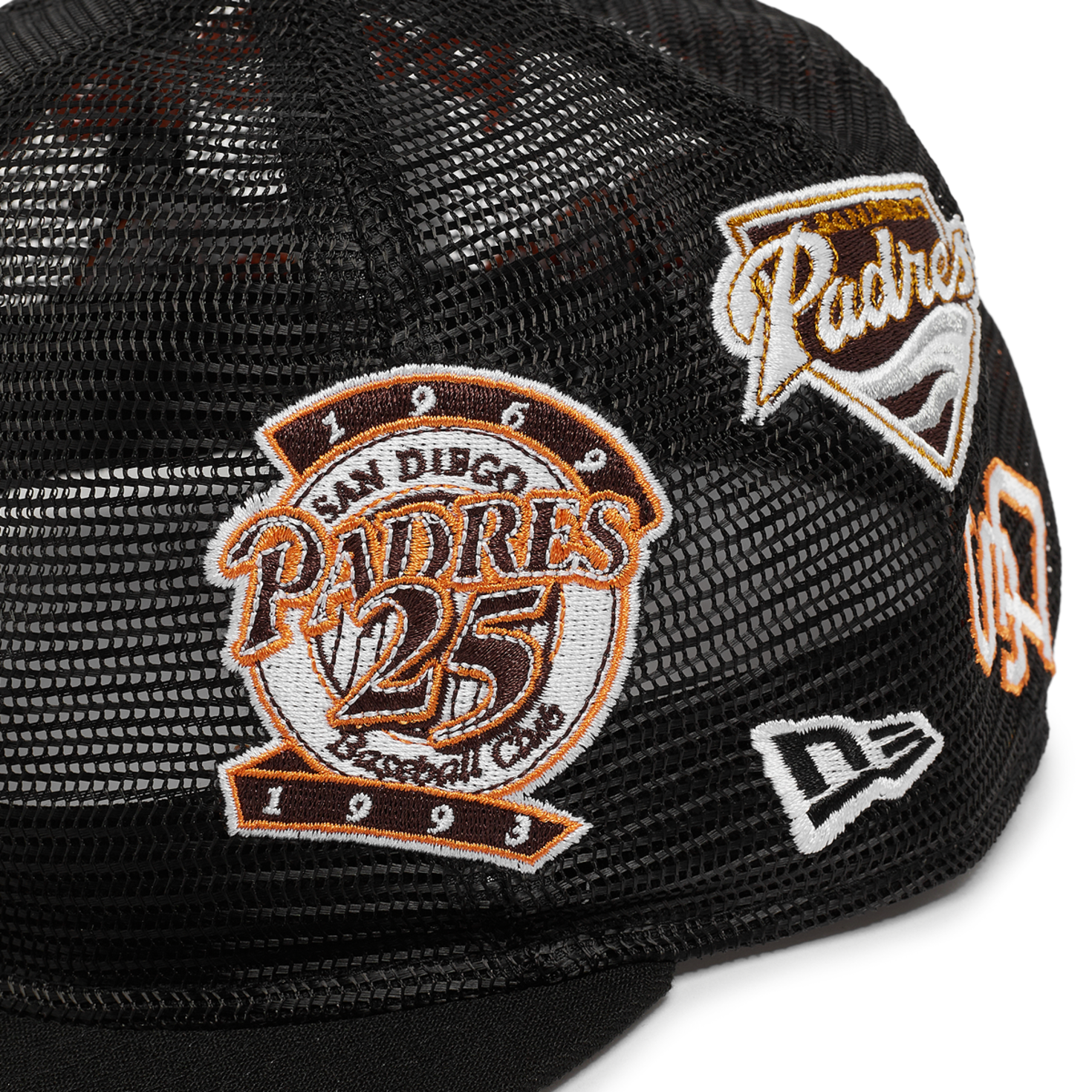 NEW ERA® × SD 59FIFTY Logo Mesh Cap New Era 59Fifty San Diego Padres Mesh Trucker Fitted Hat