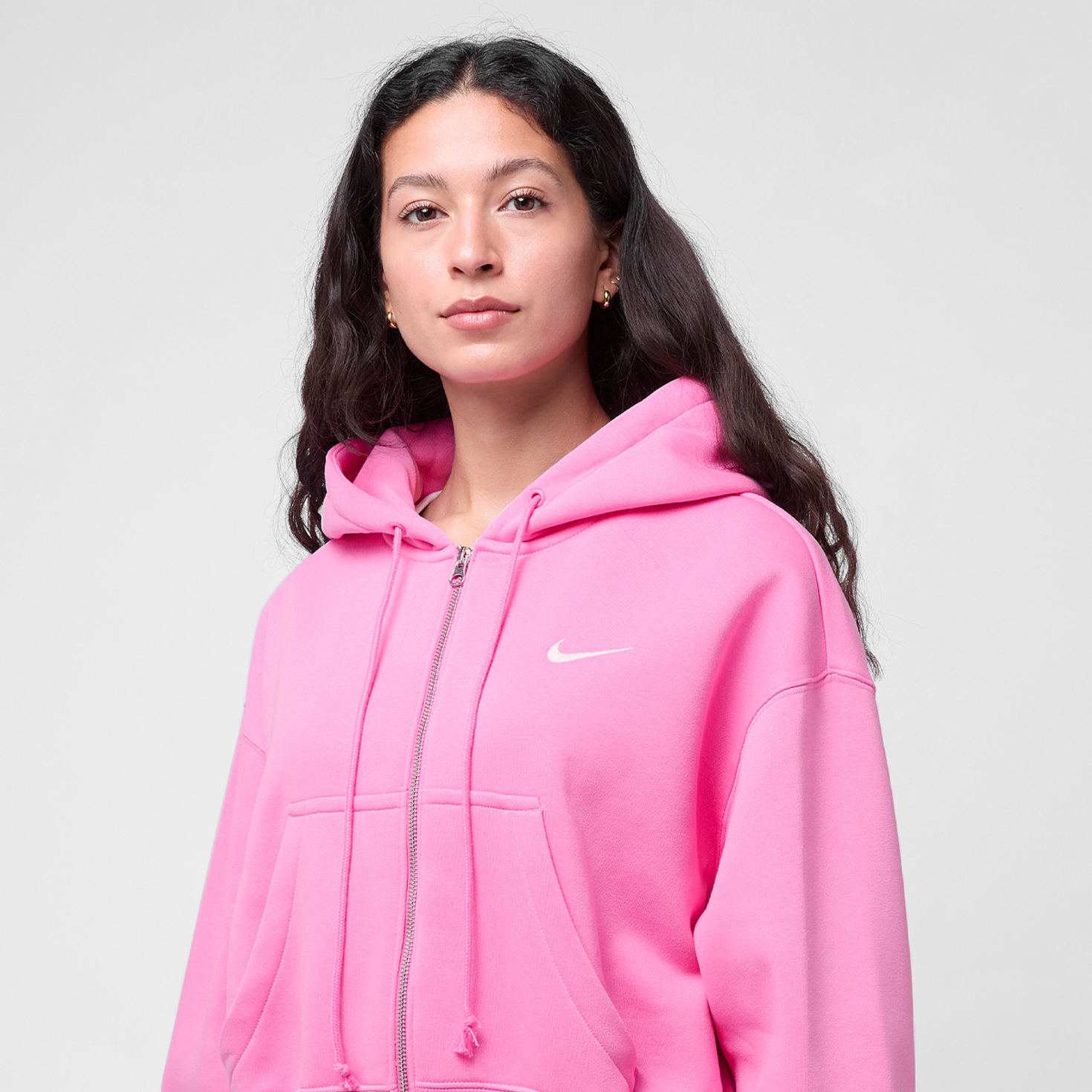 Buy Nike Wmns Phoenix Fleece Cropped Full-Zip Hoodie in rose