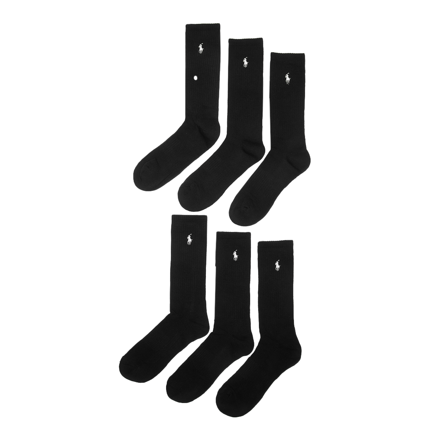 Buy Polo Ralph Lauren Crew Socks 6-Pack in black 449943676002 at