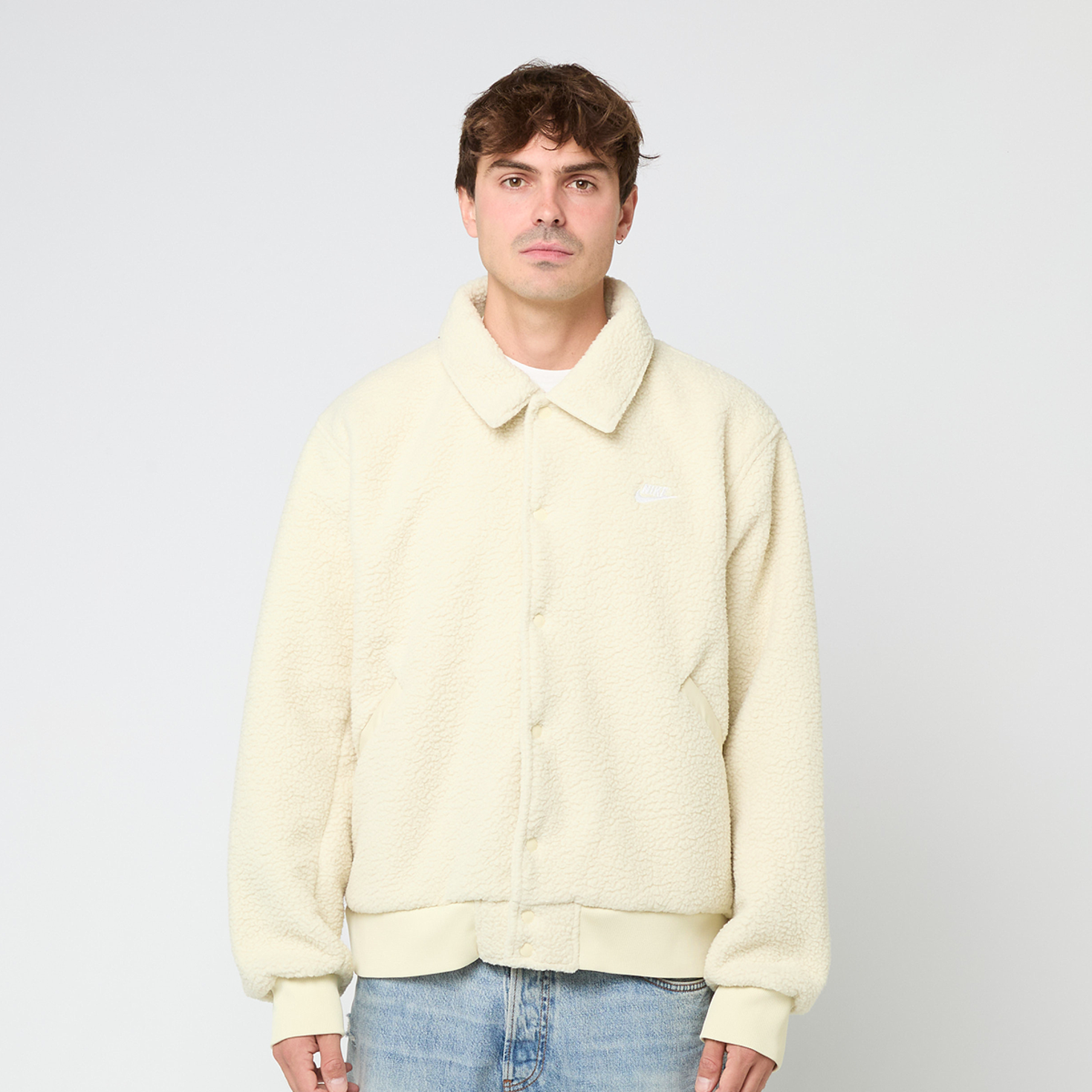 Buy Nike Club Sherpa Coaches Jacket in beige | HV1429-297 at