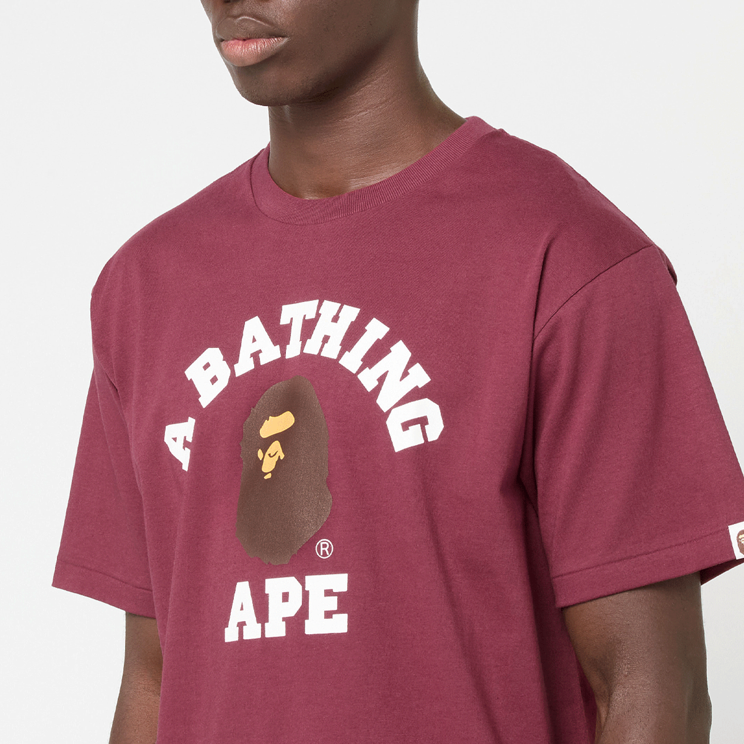Buy A Bathing Ape College Tee in red | 001TEL801001MBUR at