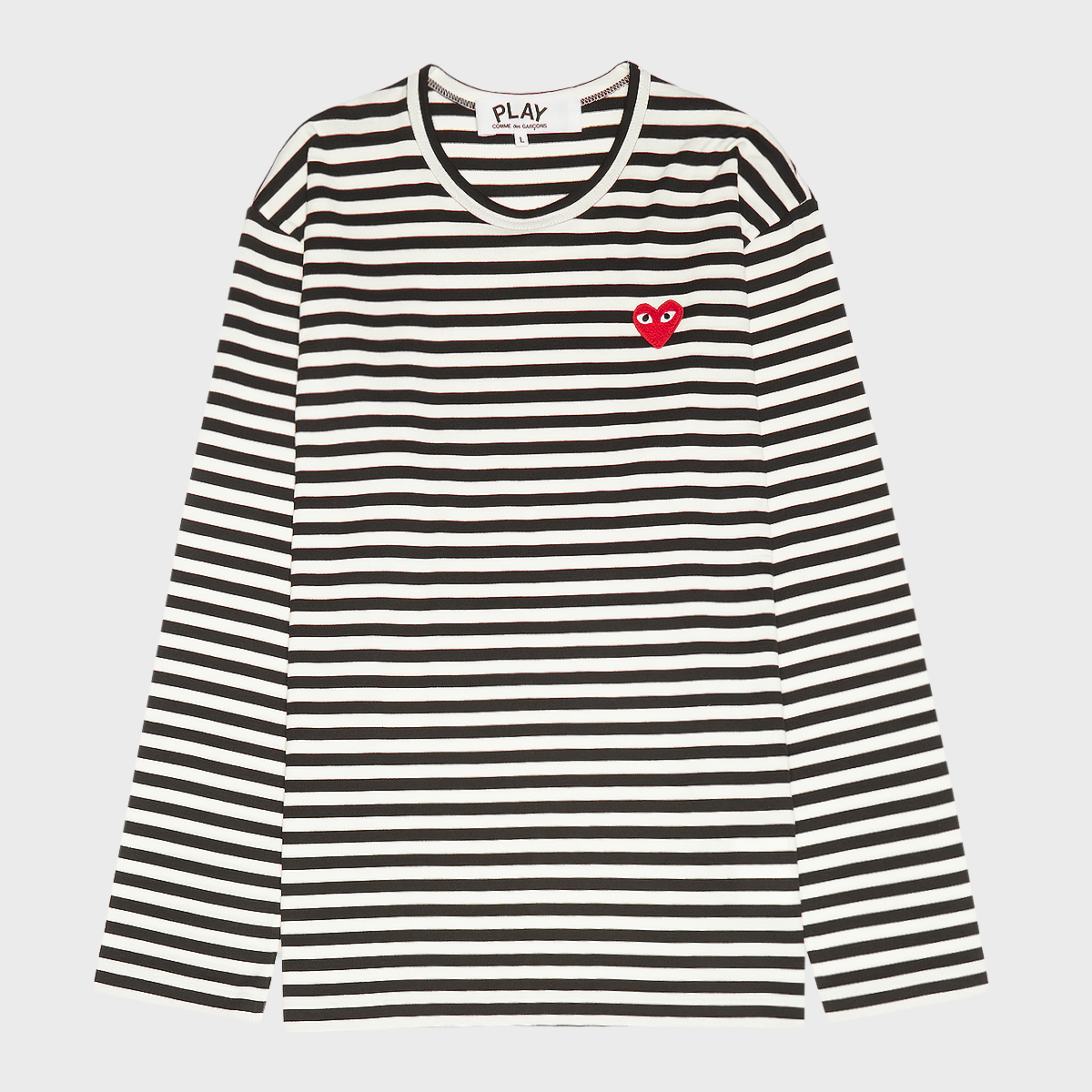 Buy Comme des Garcons Play Play Red Heart Striped Long Sleeve T