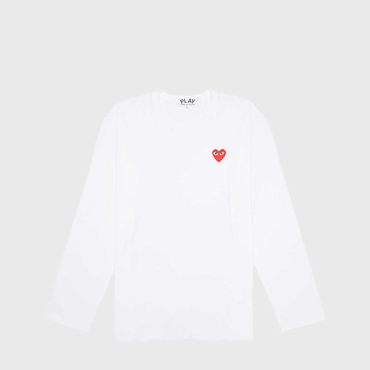 Buy Comme des Garcons Play Red Heart Longsleeve in white | AZ-T118