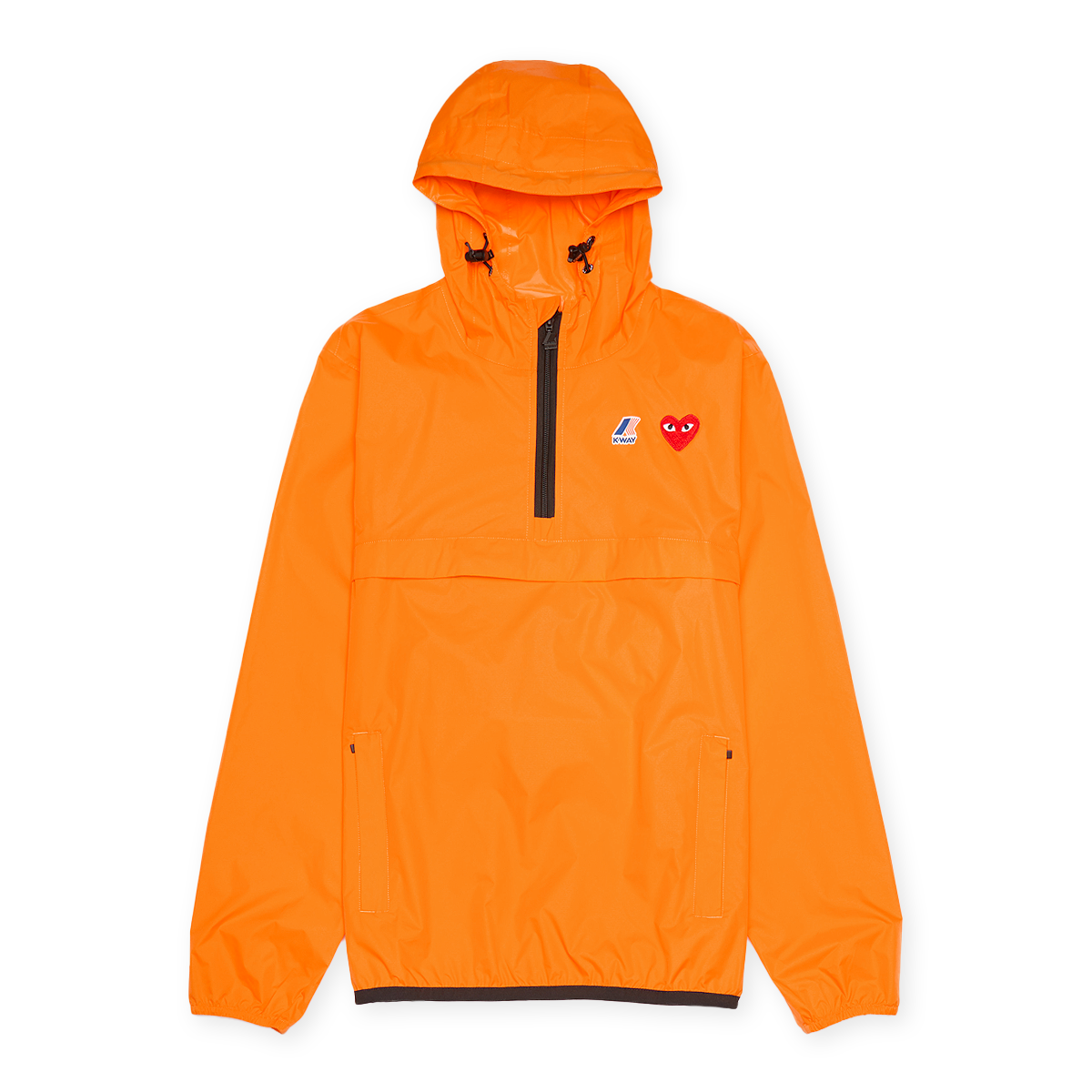 Buy Comme des Garcons Play K-Way Hoodie Half Zip in orange