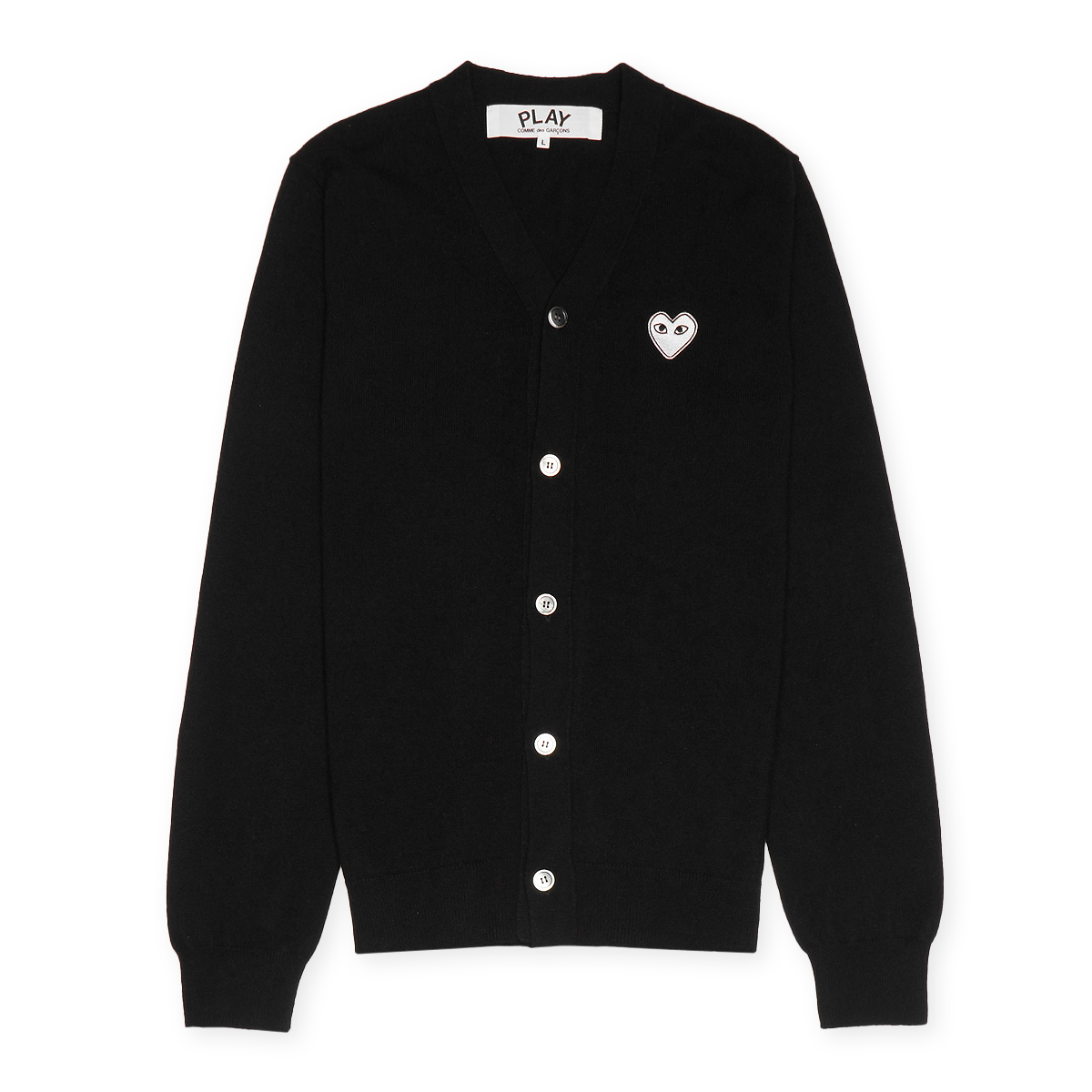 トップス PLAY COMMEdesGARCONS KNIT CARDIGAN Buy Comme des Garcons Play Knit Cardigan in black | P1N062-1