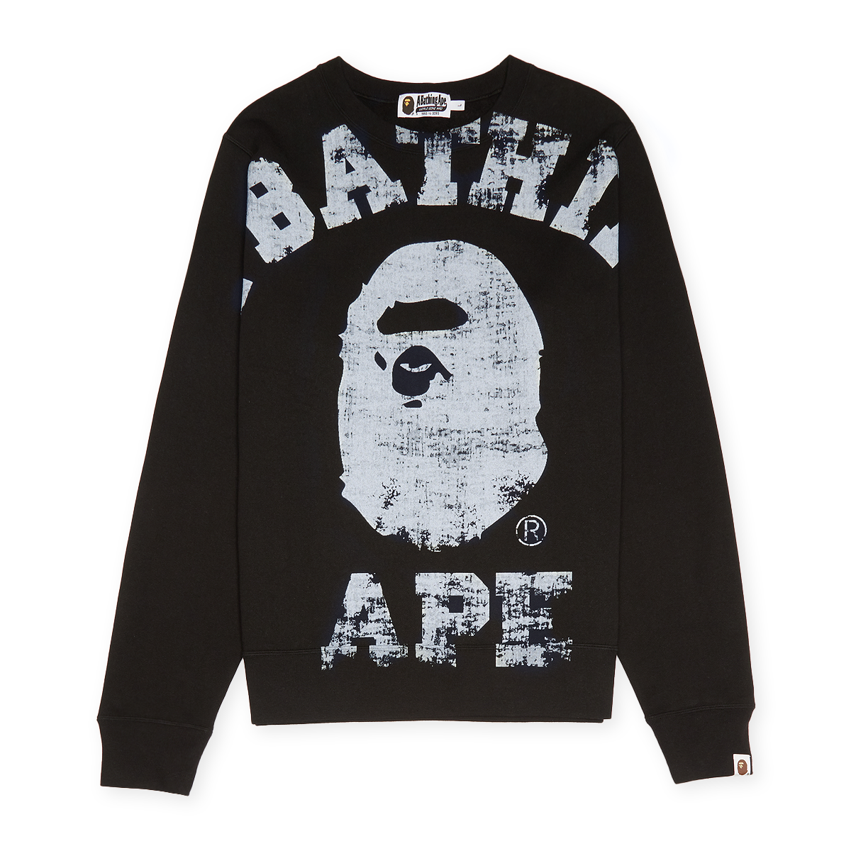 Buy A Bathing Ape Big College Crewneck in black | 001SWJ801002MBLK