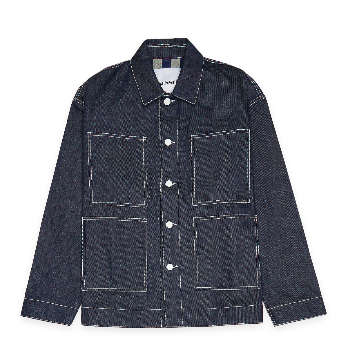 Buy Sunnei Raw Denim Reversible 4 Pockets Jacket in electric blue 