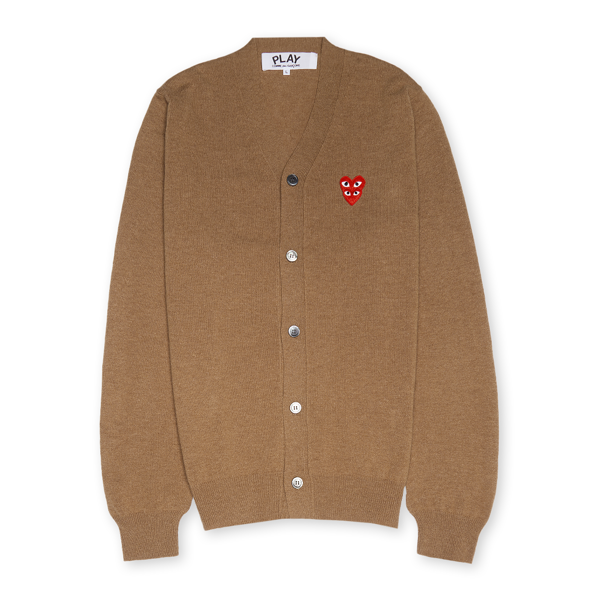 Buy Comme des Garcons Play Knit Cardigan in brown | P1N076-3 | solebox