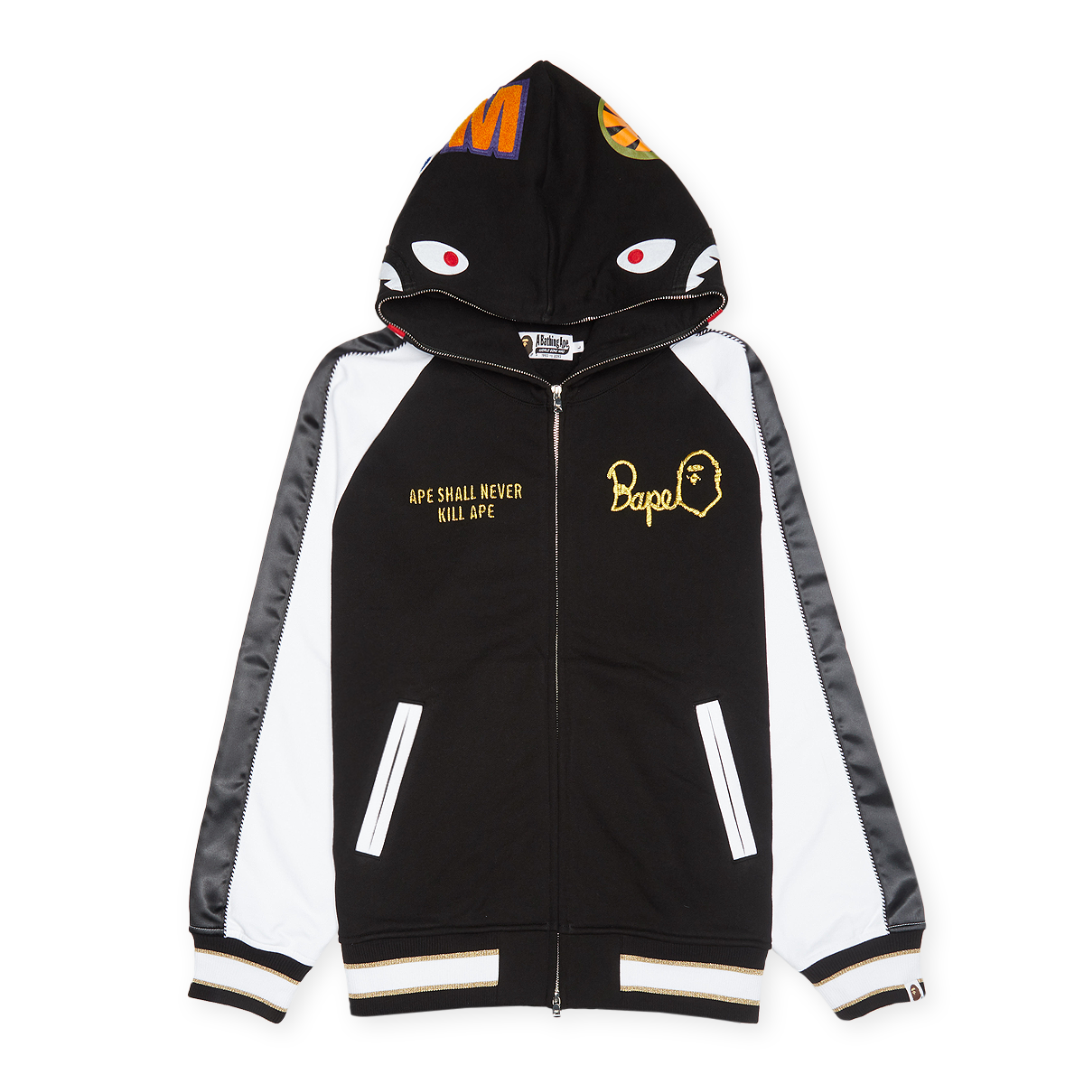 Buy A Bathing Ape Souvenir Shark Zip Hoodie in black
