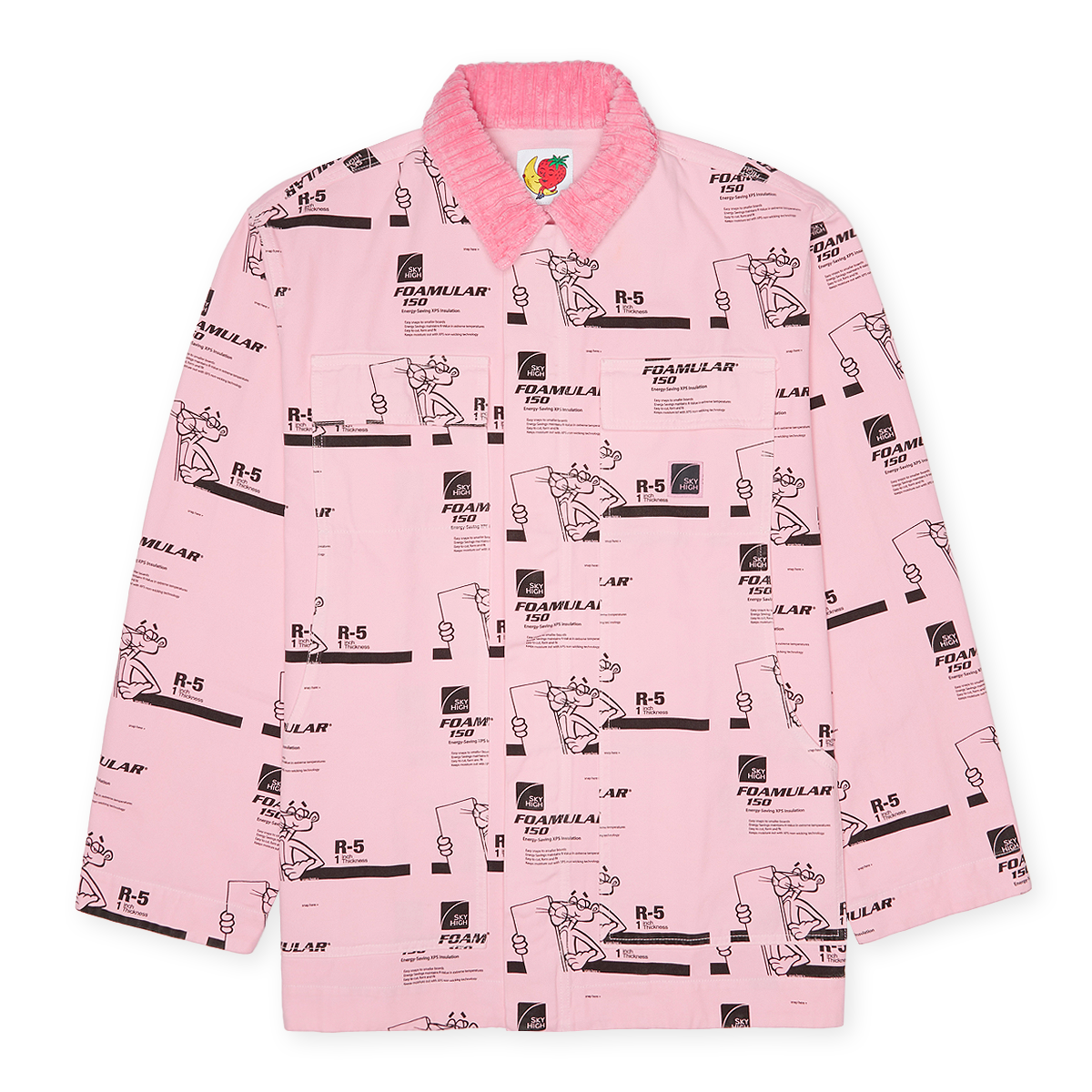 Buy Sky High Farm Insulation Print Chore Coat Woven in light pink