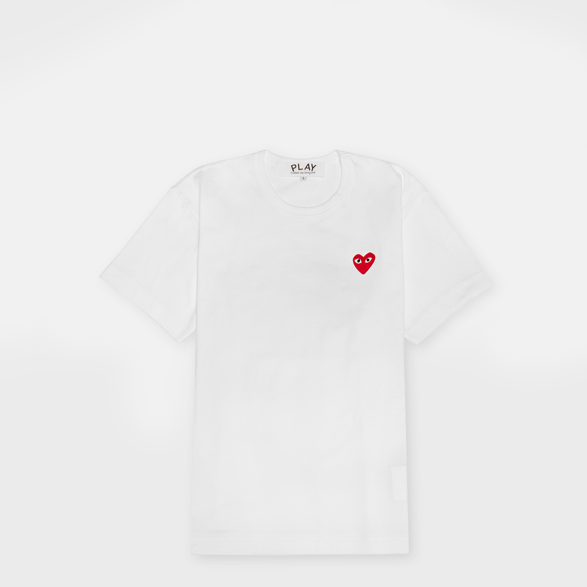 Buy Comme des Garcons Play Small Red Heart T-Shirt in white | AX