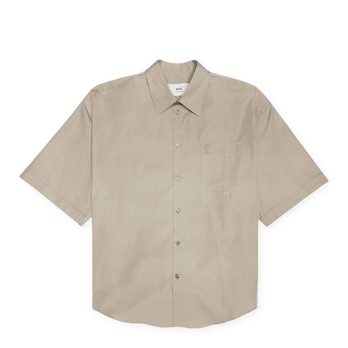 Buy AMI PARIS Short Sleeve Boxy Shirt in beige | HSH240