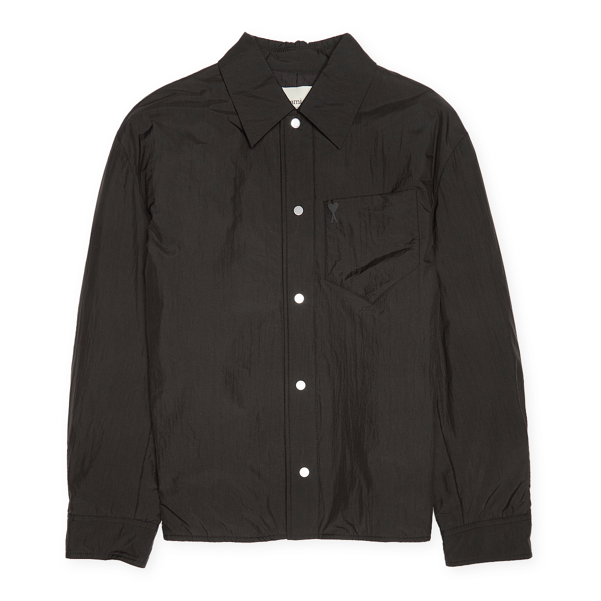Buy AMI PARIS Padded Ami De Coeur Overshirt in black | HJK248