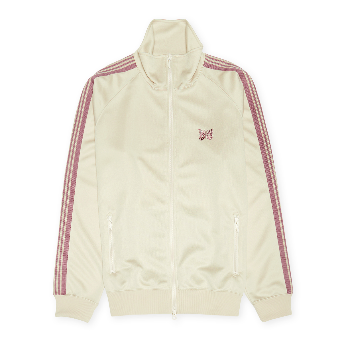 Buy Needles Track Jacket Poly Smooth in ivory | QV305-A at MBCY