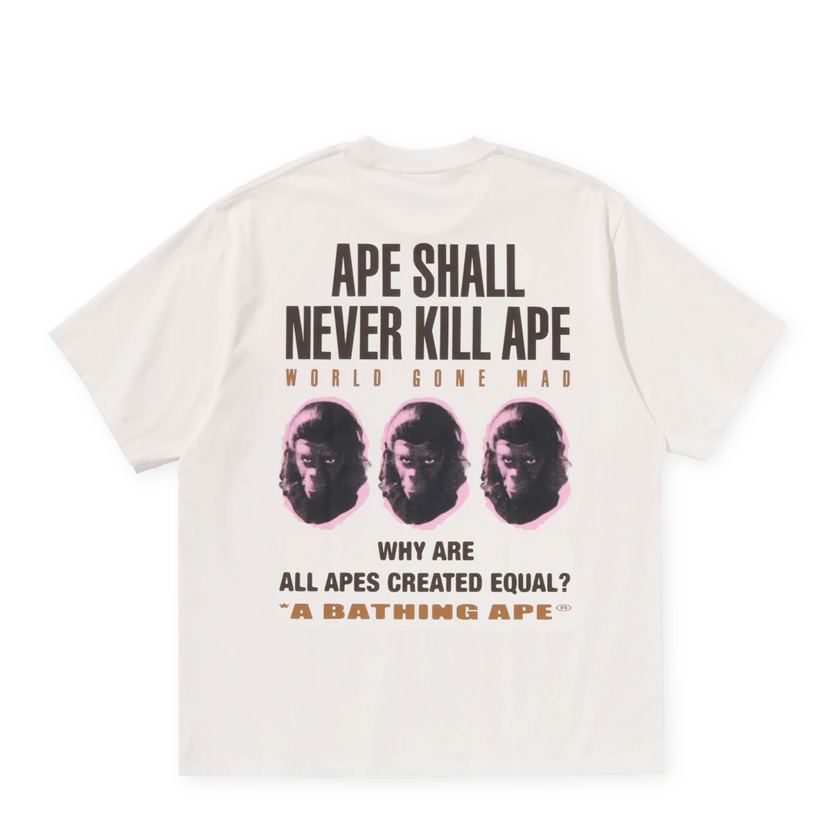 Buy A Bathing Ape Slogan Relaxed Fit Tee ivory Slogan Relaxed Fit