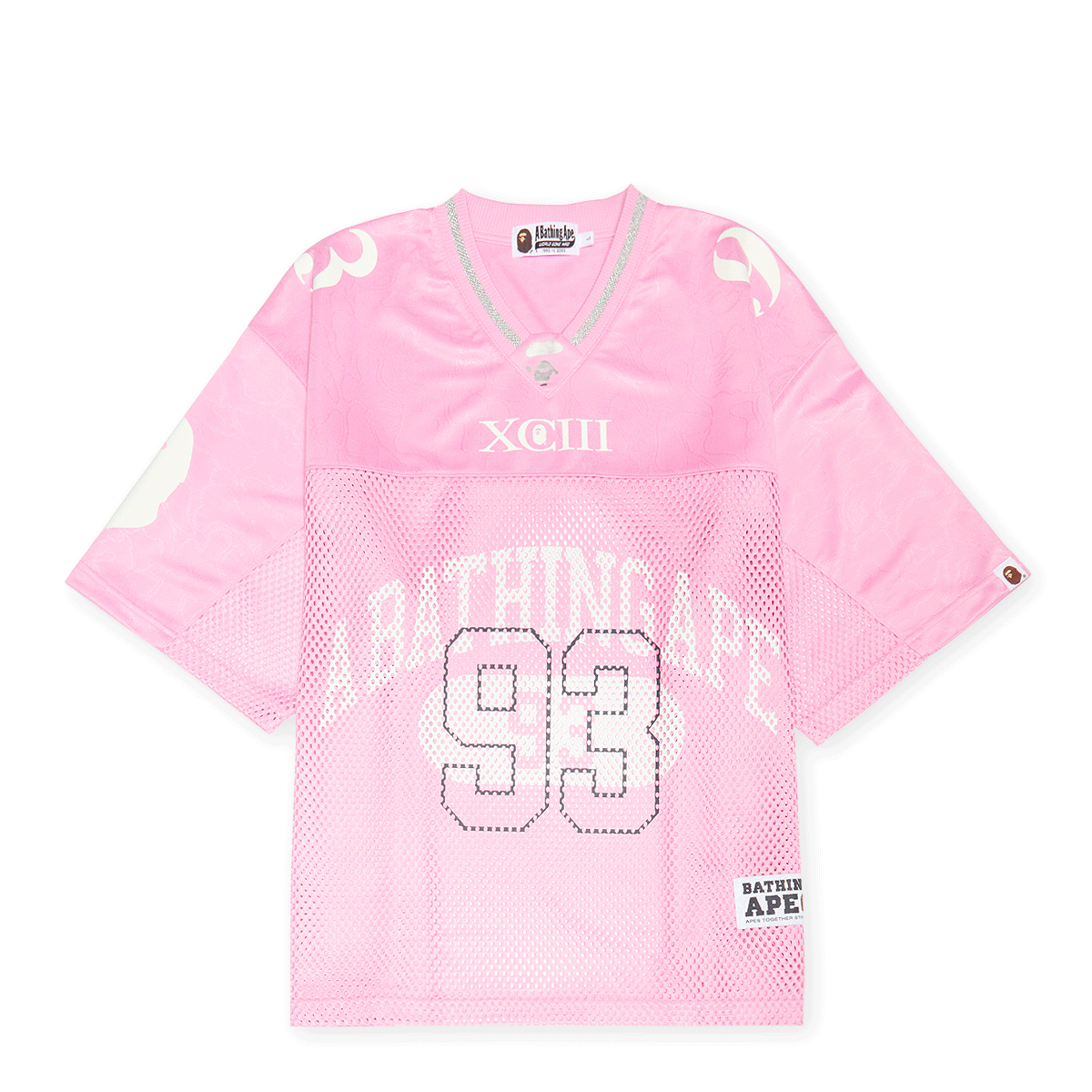 ウェア BAPE LINE CAMO MULTILOGO RELAXED PINK BAPE Line Camo Multilogo Relaxed Fit Football Jersey Pink